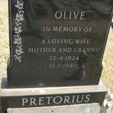 PRETORIUS Olive 1924-1987