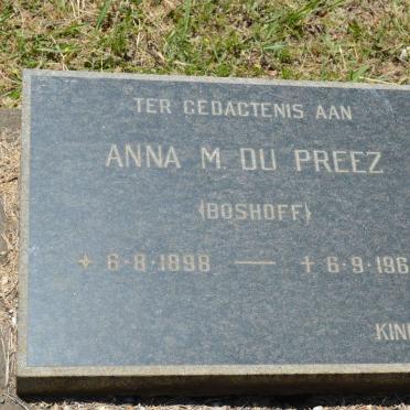 PREEZ Anna M., du nee BOSHOFF 1898-1962