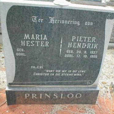 PRINSLOO Pieter Hendrik 1927-1966 &amp; Maria Hester