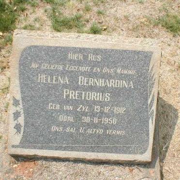 PRETORIUS Helena Bernhardina nee VAN ZYL 1912-1950
