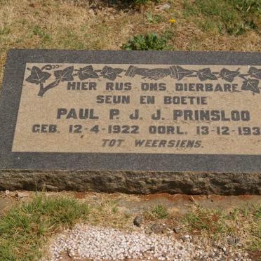 PRINSLOO Paul P.J.J. 1922-1934