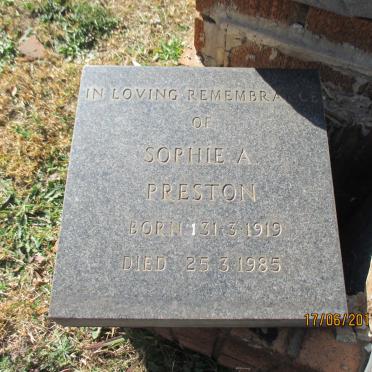 PRESTON Sophie A. 1919-1985