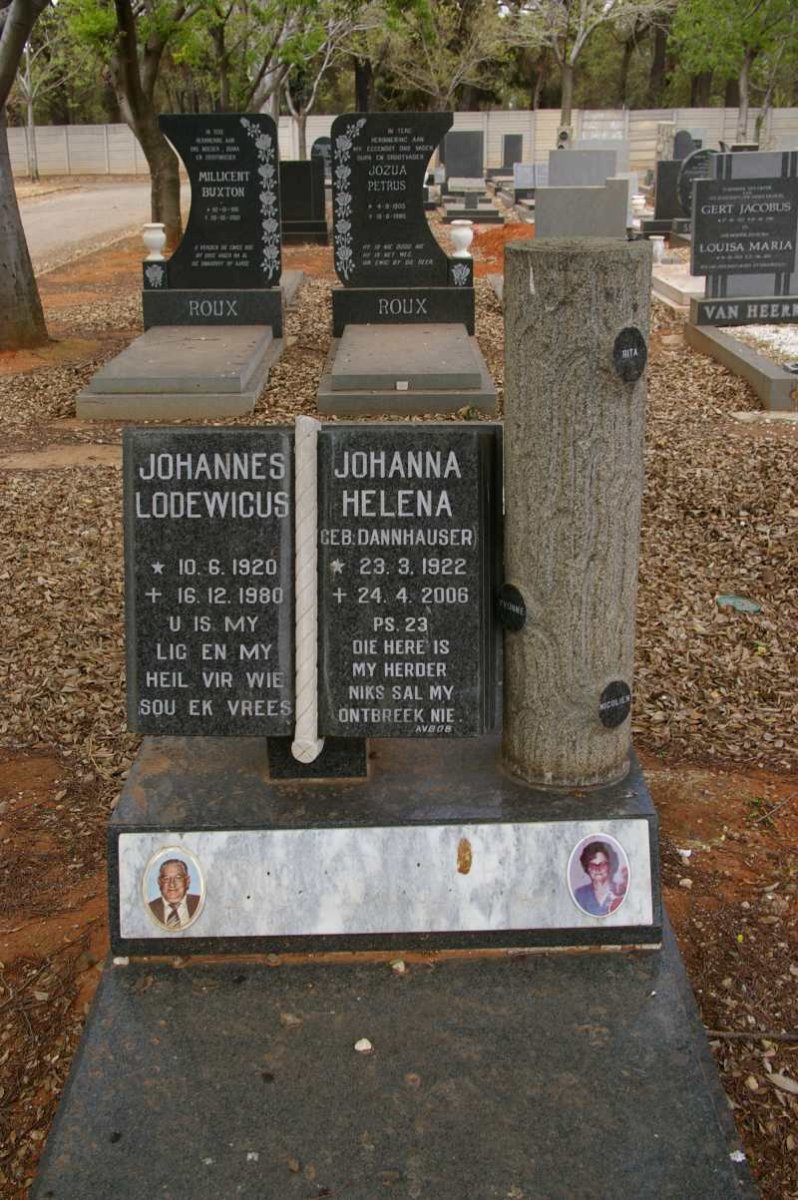 PREEZ Johannes Lodewicus, du 1920-1980 &amp; Johanna Helena DANNHAUSER 1922-2006