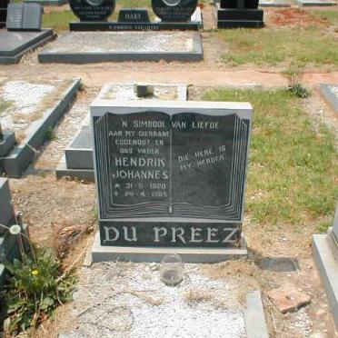PREEZ Hendrik Johannes, du 1920-1985
