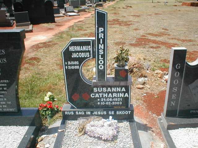 PRINSLOO Hermanus Jacobus 1913-1999 &amp; Susanna Catharina 1921-2003