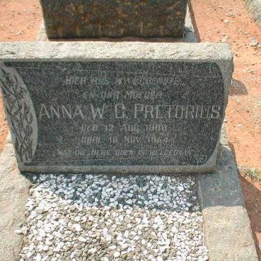 PRETORIUS Anna W.C. 1888-1954