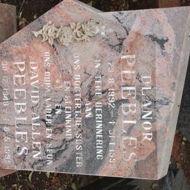 PEEBLES David Allen 1948-1995 :: PEEBLES Dlanor 1992-1993