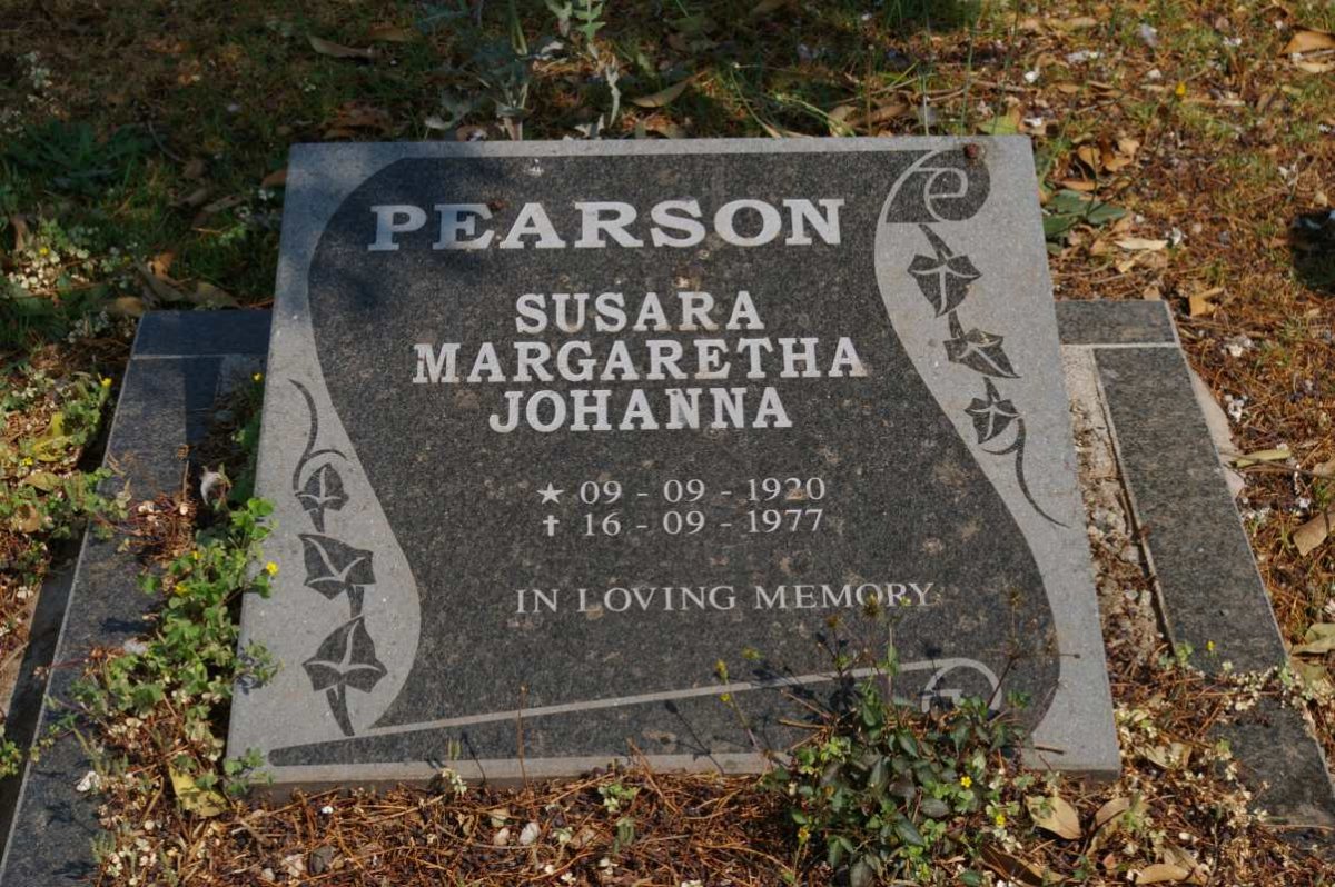PEARSON Susara Margaretha Johanna 1920-1977