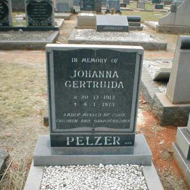 PELZER Johanna Gertruida 1912-1973