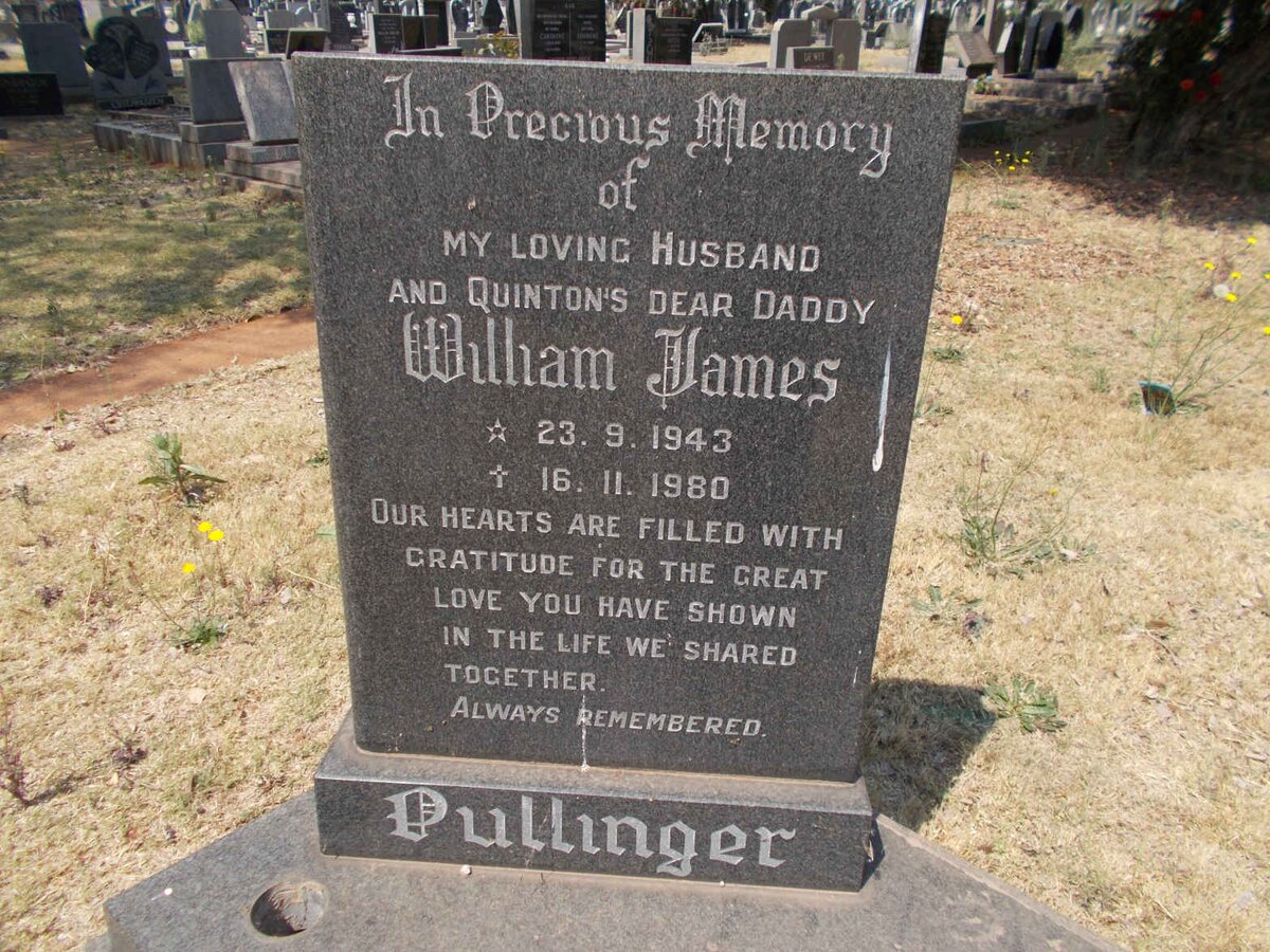 PULLINGER William James 1943-1990