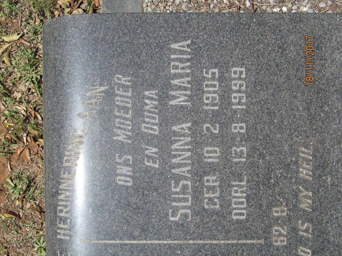 PUREN Francois Eugene 1893-1963 &amp;  Susanna Maria 1905-1999