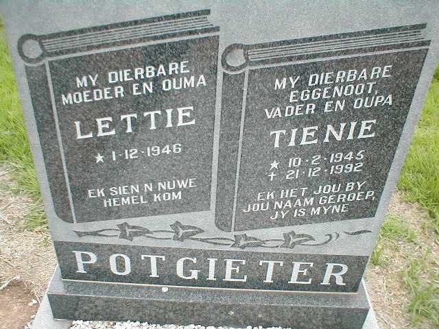 POTGIETER Tienie 1945-1992 &amp; Lettie 1946-