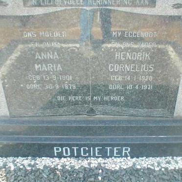 POTGIETER Hendrik Cornelius 1920-1971 &amp; Anna Maria 1901-1979