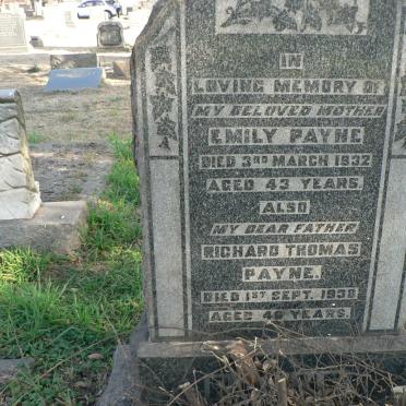 PAYNE Richard Thomas -1938 &amp; Emily -1932