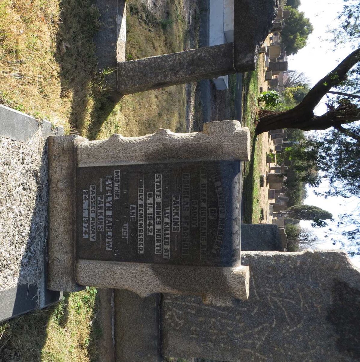 PARKINS Douglas Pearson -1942 &amp; Evelyn Barlow -1974