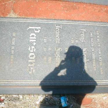 PARSONS Hans Stephanus 1918-19?? &amp; Jeanetta Susanna 1922-197?