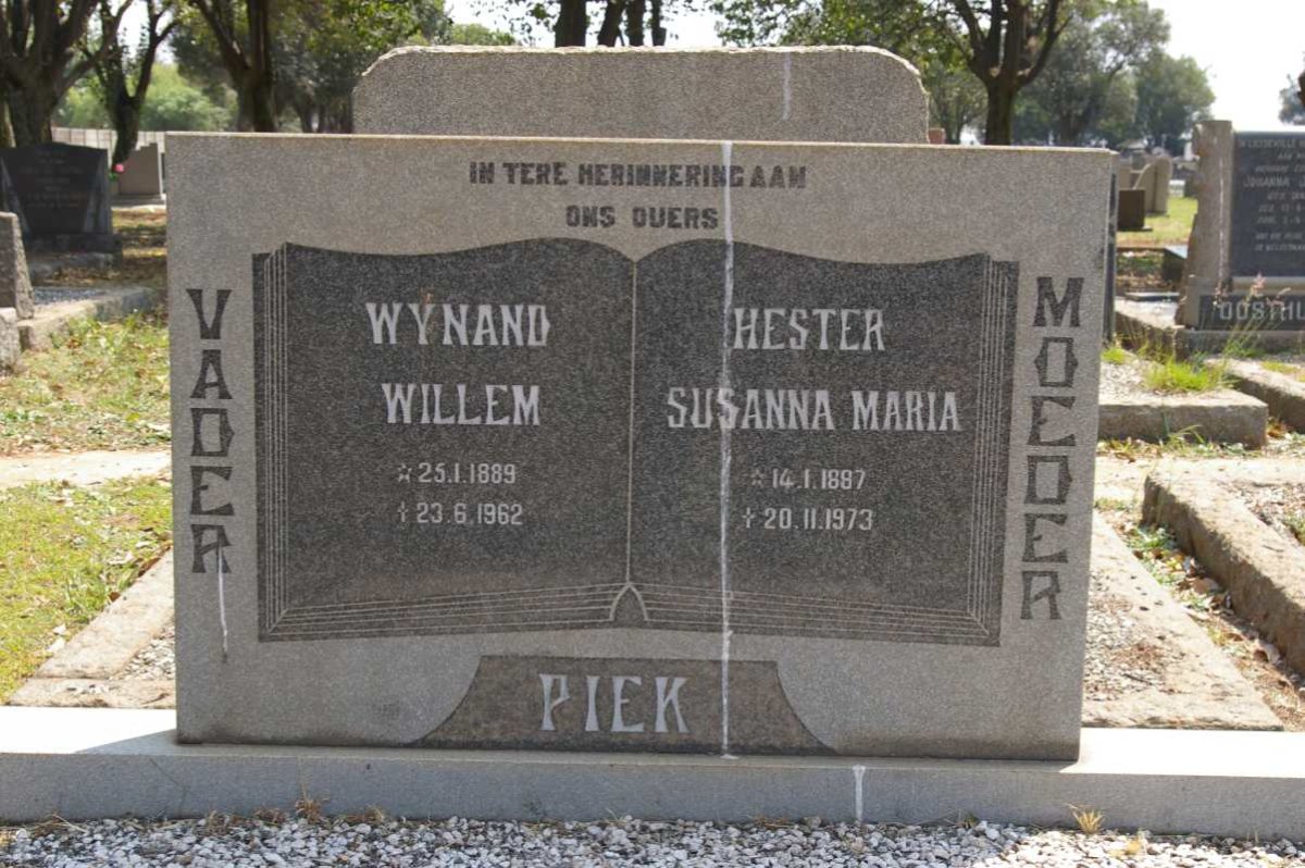 PIEK Wynand Willem 1889-1962 &amp; Hester Susanna Maria 1887-1973