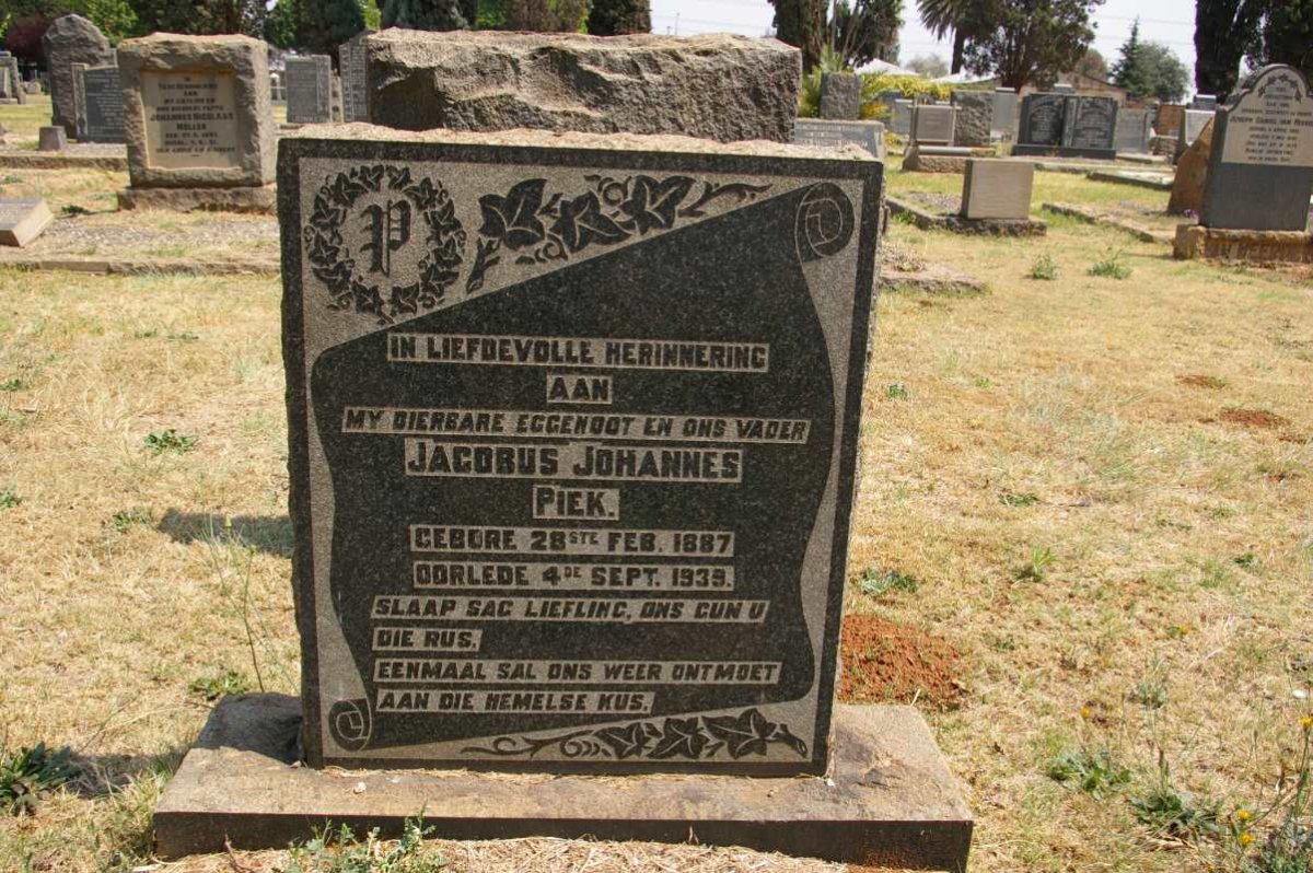 PIEK Jacobus Johannes 1887-1939