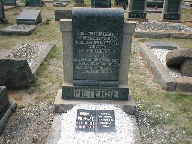 PIETERSE Douw Gerbrand -1948 :: PIETERSE Douw G. 1933 -2003