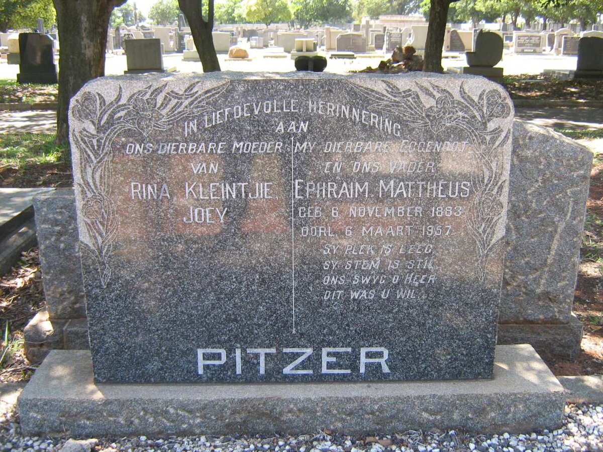 PITZER Ephraim Mattheus 1883-1957 &amp; ?