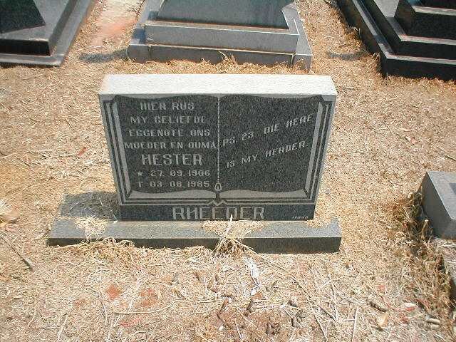 RHEEDER Hester 1906-1985