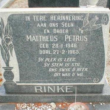 RINKE Mattheus Petrus 1948-1965