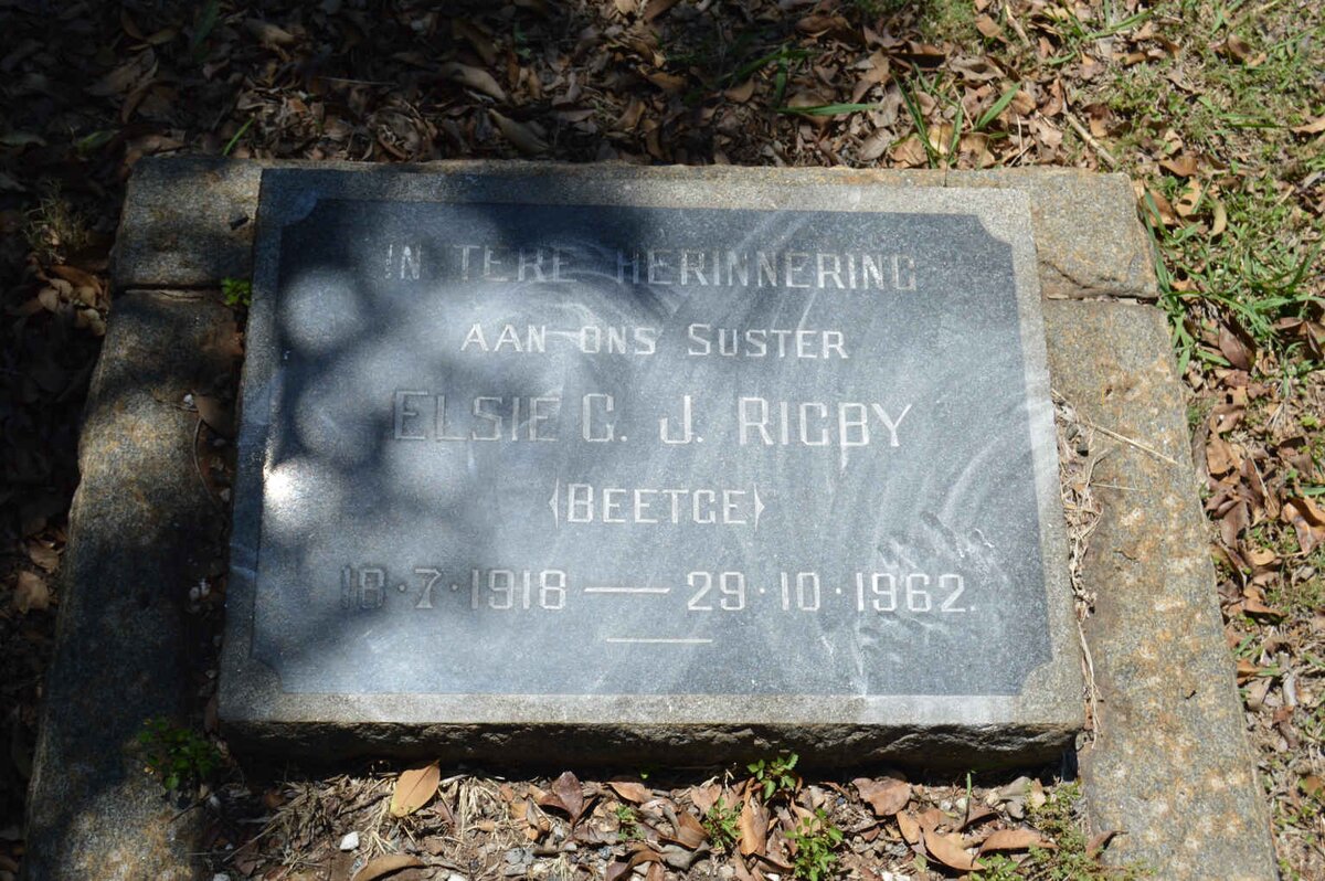 RIGBY Elsie G.J. nee BEETGE 1918-1962