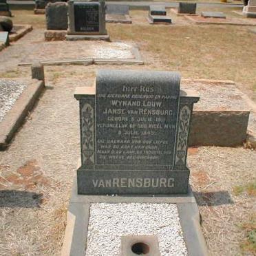 RENSBURG Wynand Louw, Janse van 1911-1943