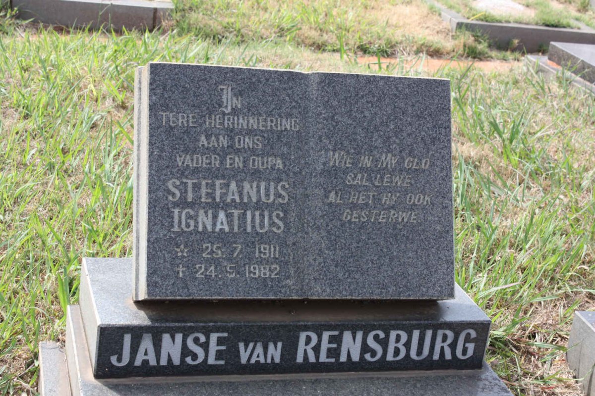 RENSBURG Stefanus Ignatius, Janse van 1911-1982