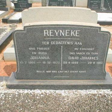REYNEKE David Johannes 1898-1967 &amp; Johanna 1905-1977