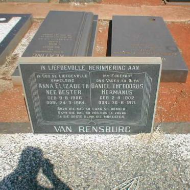 RENSBURG Daniel Theodorus Hermanus, van 1902-1971 &amp; Anna Elizabeth BESTER 1906-1984