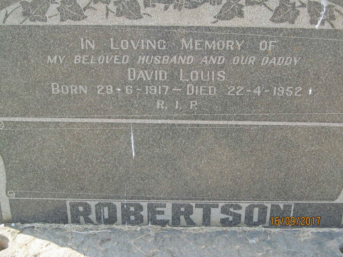 ROBERTSON David Louis 1917-1952