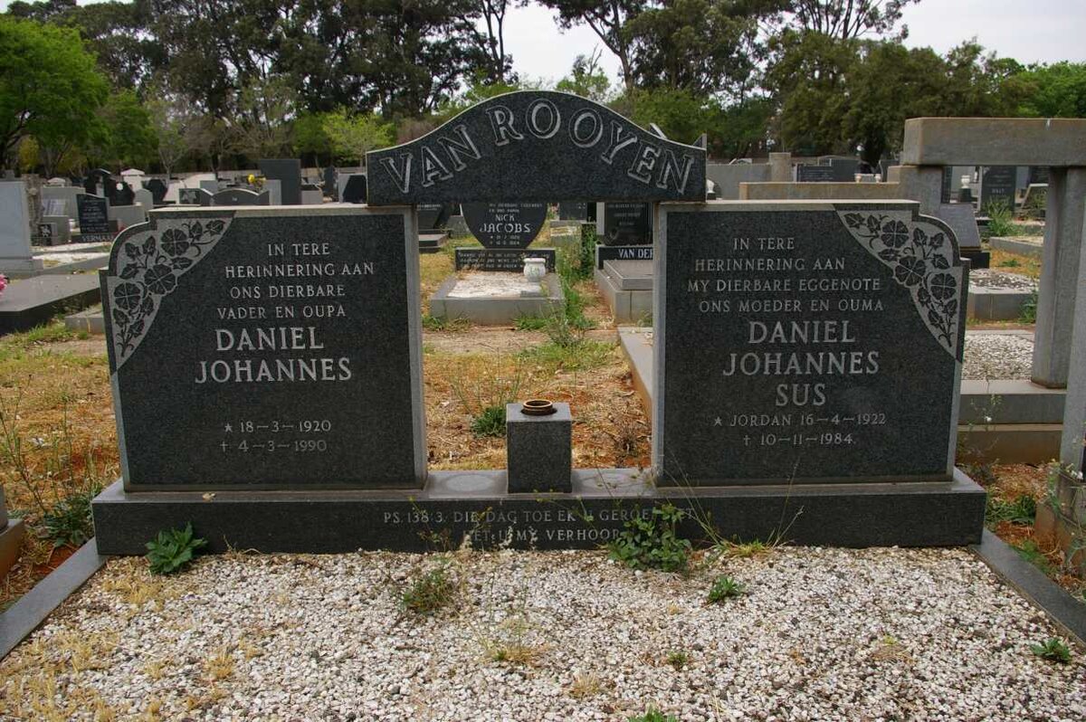 ROOYEN Daniel Johannes, van 1920-1990 &amp; Daniel Johannes JORDAN 1922-1984