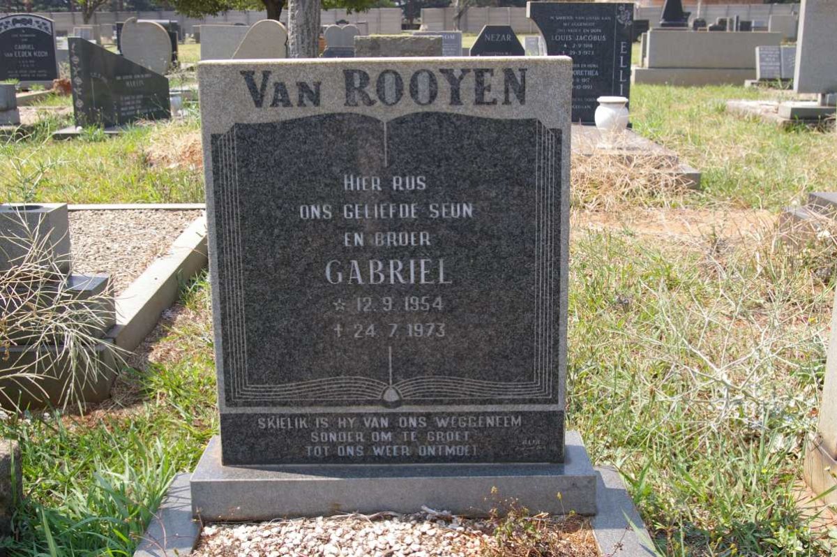 ROOYEN Gabriël, van 1954-1973