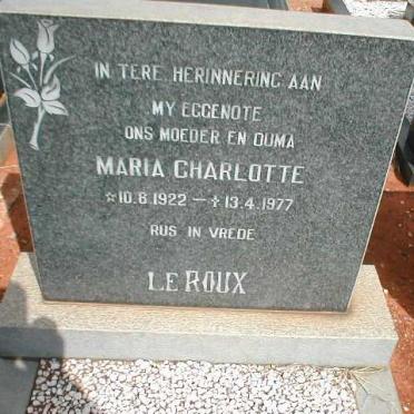ROUX Maria Charlotte, le 1922-1977