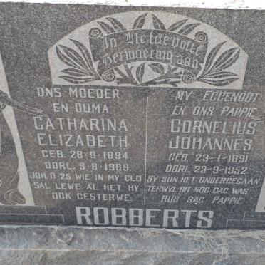 ROBBERTS Cornelius Johannes 1891-1952 &amp; Catharina Elizabeth 1894-1969