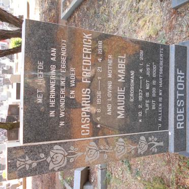 ROESTORF Casparus Frederick 1936-1986 &amp; Maudie Mabel CROSSMAN 1937-2011