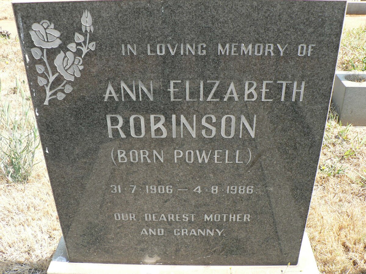 ROBINSON Ann Elizabeth nee POWELL 1906-1986