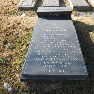 SAXE Leslie David 1925-1988