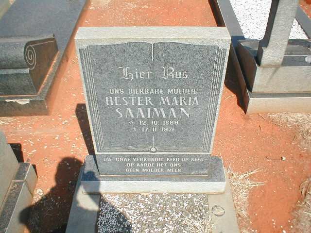 SAAIMAN Hester Maria 1889-1971