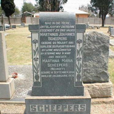 SCHEEPERS Marthinus Johannes 1891-1946 &amp; Marthina Maria NEUHOFF 1894-1970