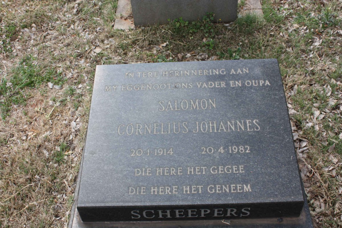 SCHEEPERS Salomon Cornelius Johannes 1914-1982