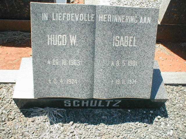 SCHULTZ Hugo W. 1903-1974 &amp; Isabel 1901-1974