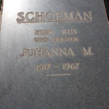 SCHOEMAN Johanna M. 1917-1967