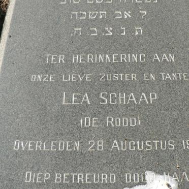 SCHAAP Lea nee DE ROOD -1965