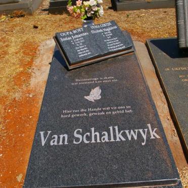 SCHALKWYK Josias Johannes, van 1915-2012 &amp; Elizabeth Magdalena 1928-2010