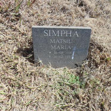 SIMPHA Matsiu Maria 1918-1997