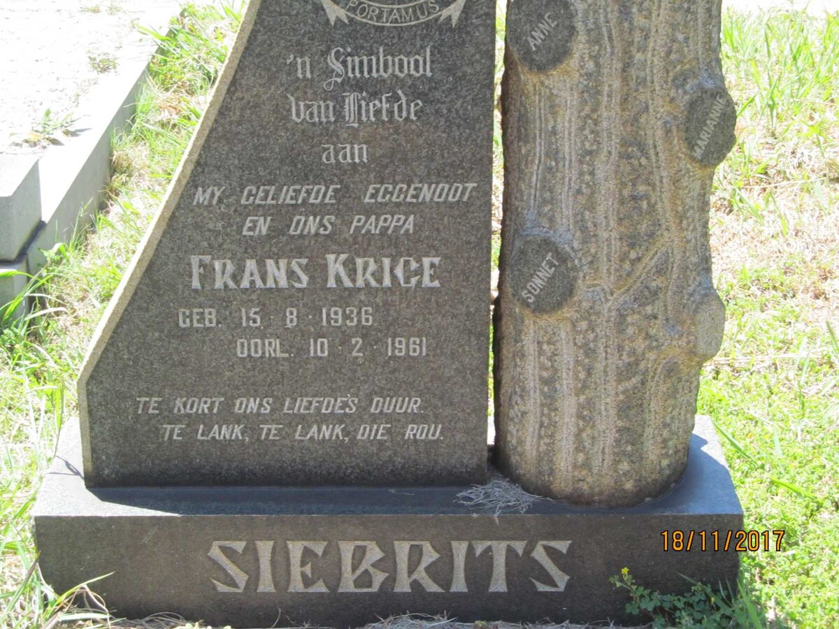 SIEBRITS Frans Krige 1936-1961