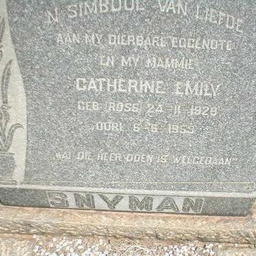SNYMAN Catherine Emily nee ROSS 1929-1953