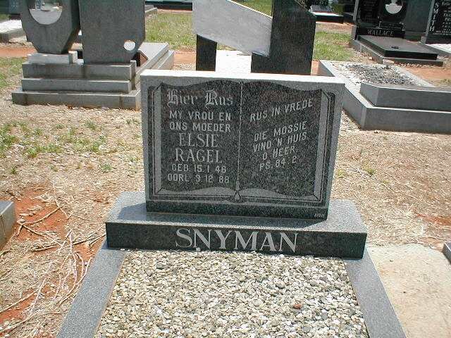 SNYMAN Elsie Ragel 1946-1988